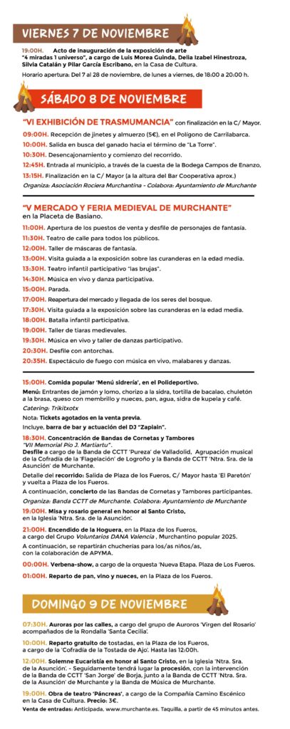 Programa de las Fiestas de Murchante Mercado Medieval