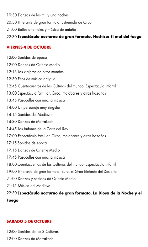 Programa del Mercado Medieval de las Tres Culturas de Leon