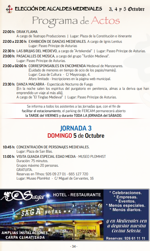 cuando son que dia programa actividades mercado medieval manzanares