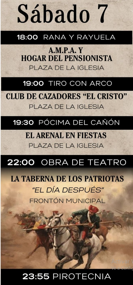Programa de las Jornadas del Cañón en El Arenal