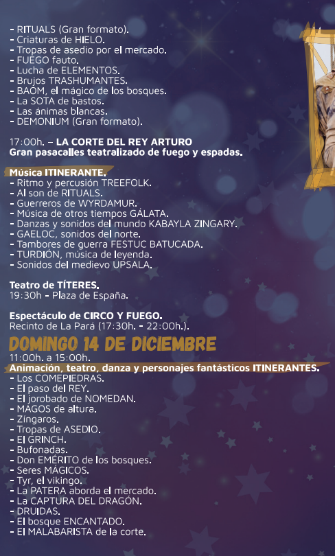 Programa del Mercado Medieval y Navideño de Gines