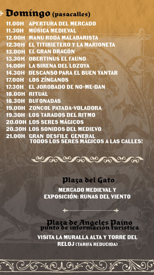 Programa de la Feria Medieval de Buitrago del Lozoya