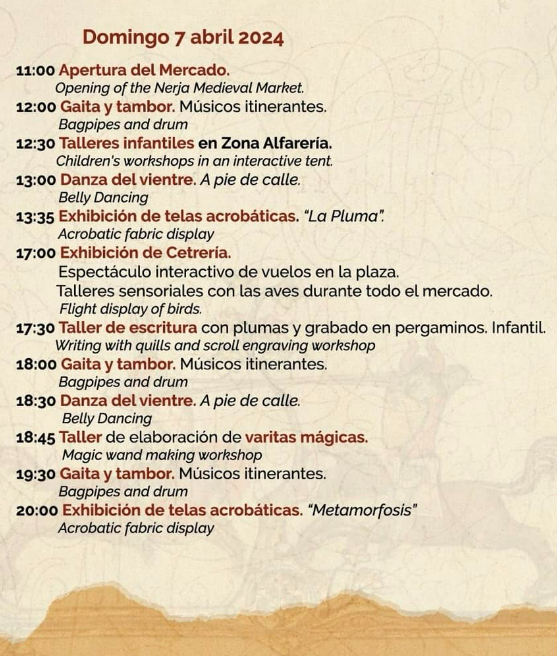 Programa del Mercado Medieval de Nerja