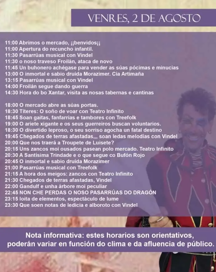 Programa de la Feira y Mercado Medieval de Ferrol