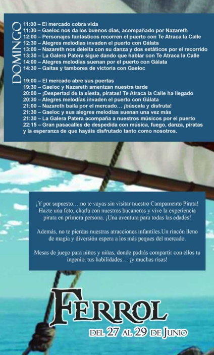 Programa de la Feira y Mercado Medieval de Ferrol