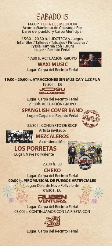 Programa de la Feria y Fiestas de San Diego en Cuevas del Almanzora