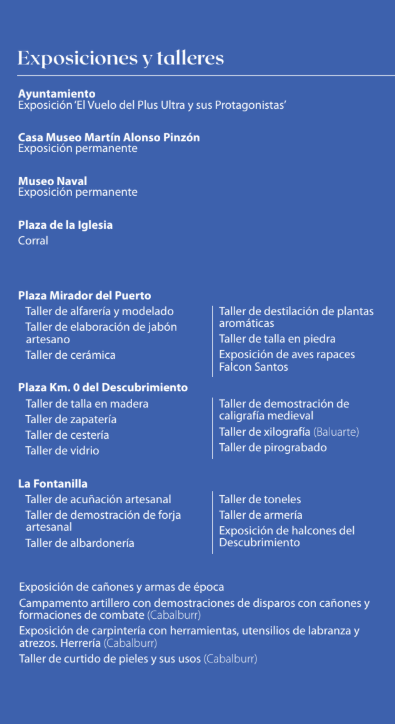 Programa de la Feria Medieval del Descubrimiento en Palos de la Frontera