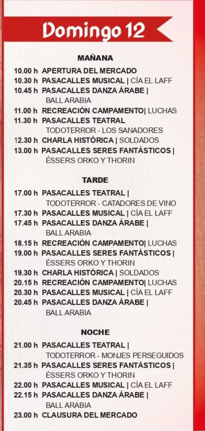 Programa del Mercado Medieval de Sagunto