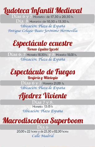 Programa de las Ferias de la Concepcion en Santo Domingo de la Calzada