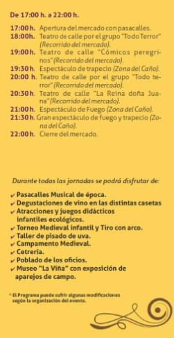Programa de la Feria del Vino de Montearagon