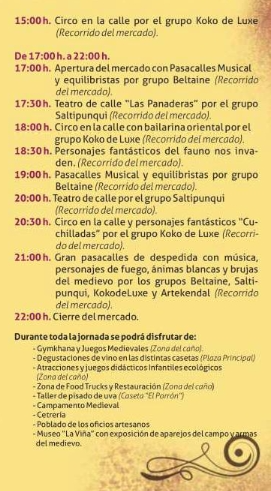 Programa de la Feria del Vino de Montearagon