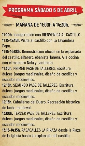 Programa del Festival Medieval en el Castillo de Fuensaldaña