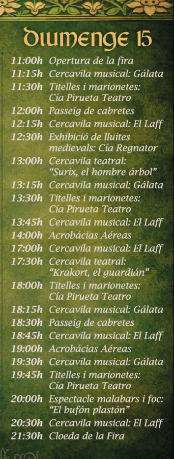 Programa de la Fira Medieval de Alfafar