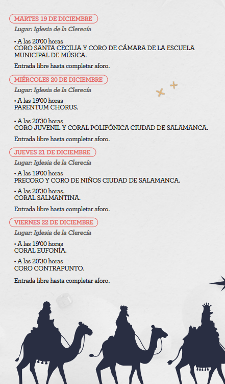 Programa de la Navidad en Salamanca