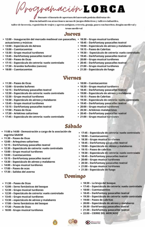 Programa del Mercado Medieval y Fiesta de San Clemente en Lorca
