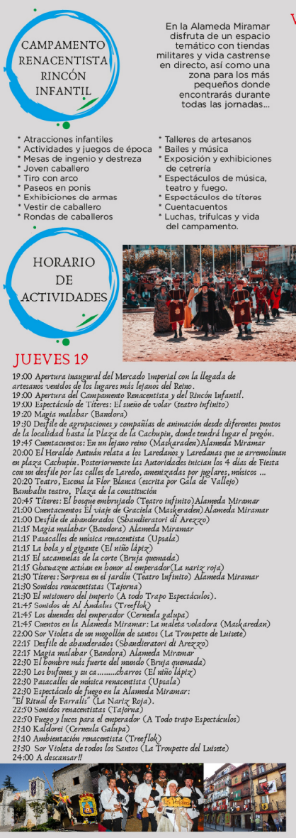 cuando es que dia programa mercado medieval horarios