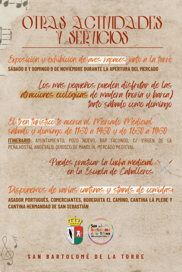 Programa del Mercado Medieval de San Bartolome de la Torre