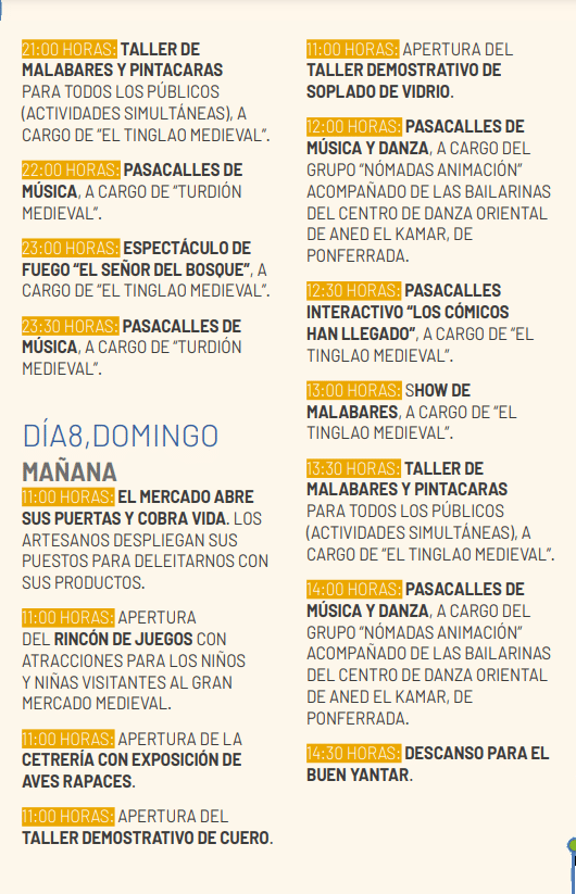 Programa del Mercado Medieval de Ponferrada