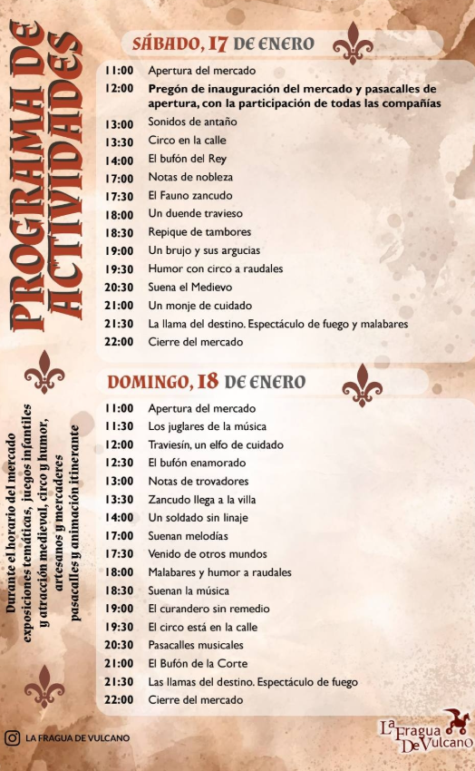Programacion del Mercado Medieval de Loriguilla