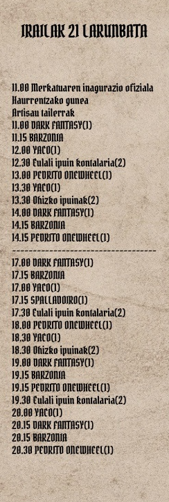 Programa de la Feria Medieval de Lasarte-Oria
