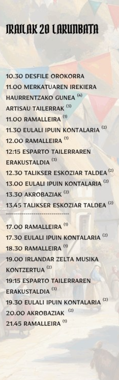 Programa de la Feria Medieval de Lasarte-Oria