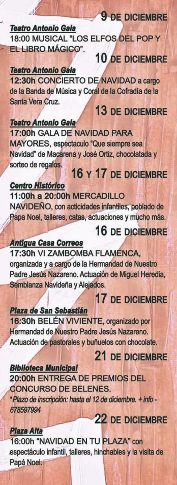 Programa de la Navidad en Alhaurin el Grande