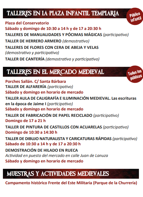 Programa del Homenaje Templario a Guillem de Mont-Rodon en Monzon