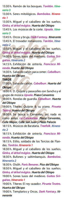 programa actividades mercado medieval alcala