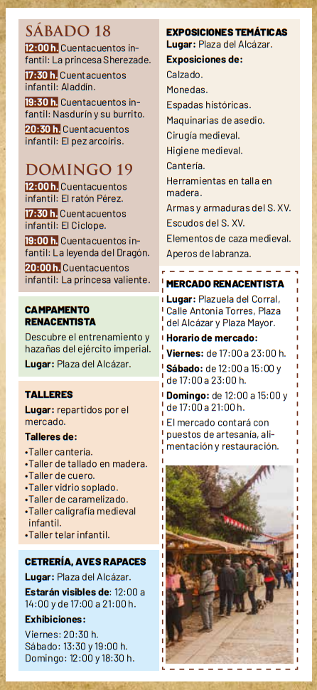 Programa del Mercado Renacentista y Ruta de Carlos V en Medina de Pomar