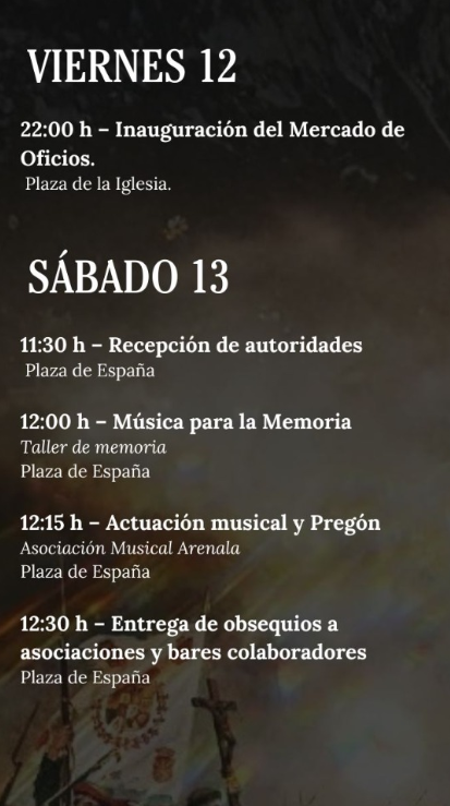 Programa de las Jornadas del Cañón en El Arenal