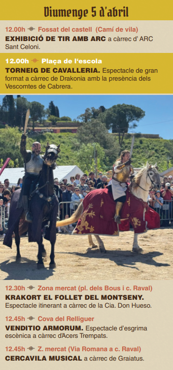Programa de la Fira Medieval d Hostalric