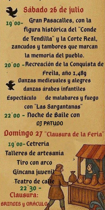 Programa de la Feria Medieval de Freila