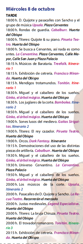 programa actividades mercado medieval alcala
