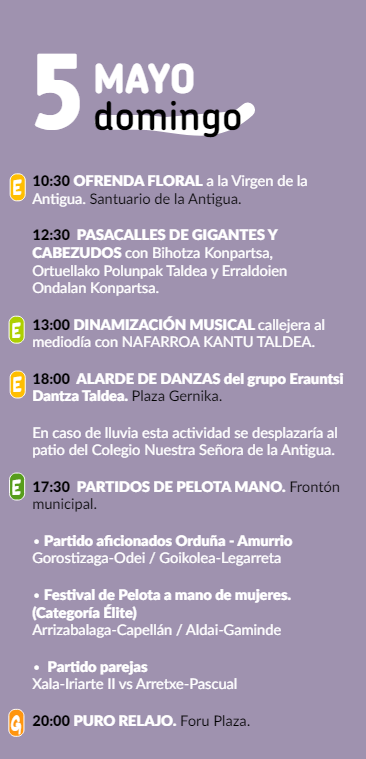 Programa de Otxomaios en Orduña Jaietan