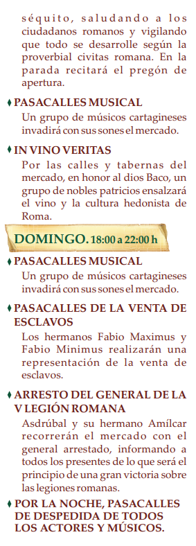 Programa del Mercado Romano de Antequera