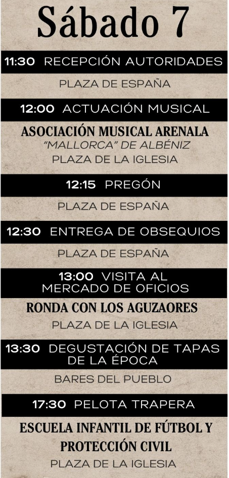 Programa de las Jornadas del Cañón en El Arenal