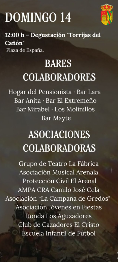 Programa de las Jornadas del Cañón en El Arenal