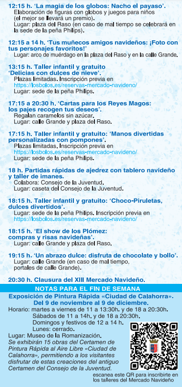 Programa del Mercado Navideño de Calahorra