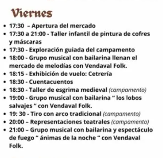 Programa del Mercado Medieval de Callosa de Segura