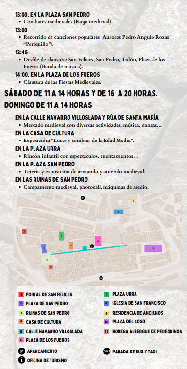 Programa del Dia de San Felices y Fiestas Medievales de la Fundacion en Viana