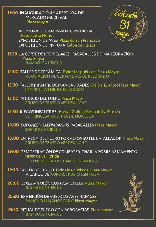 Programacion de la Feria Alfonsina de Belorado