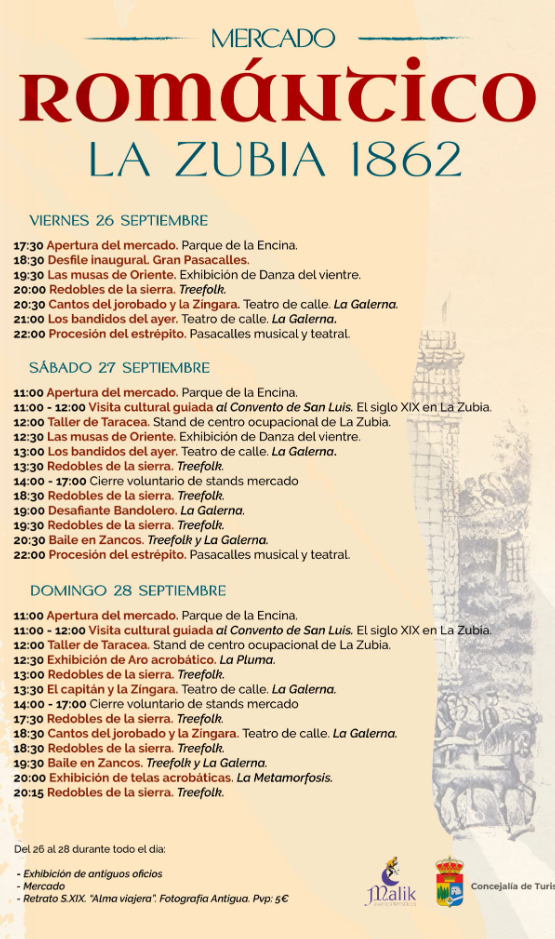 Programa del Mercado Romantico de La Zubia