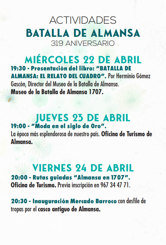 Programa de la Recreacion Historica de la Batalla de Almansa