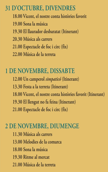 Programacion del Fira Borja en Xativa Jativa