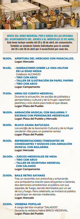 Programa de la Feria Medieval de Pareja