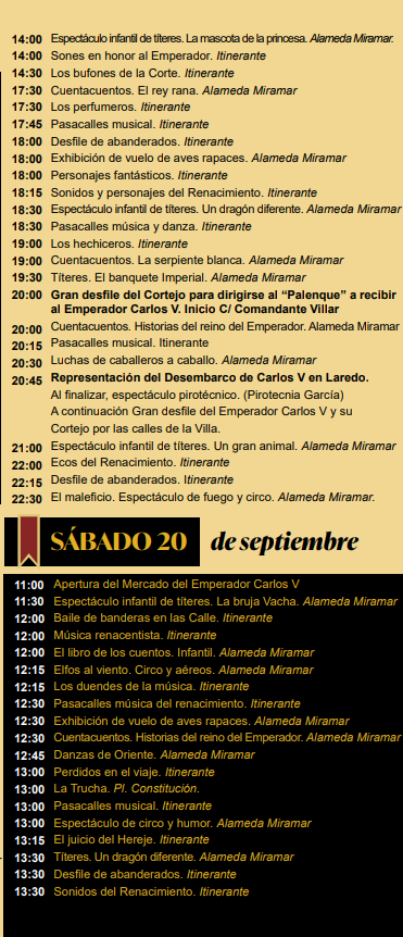 cuando es que dia programa mercado medieval horarios