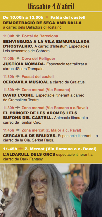 Programa de la Fira Medieval d Hostalric