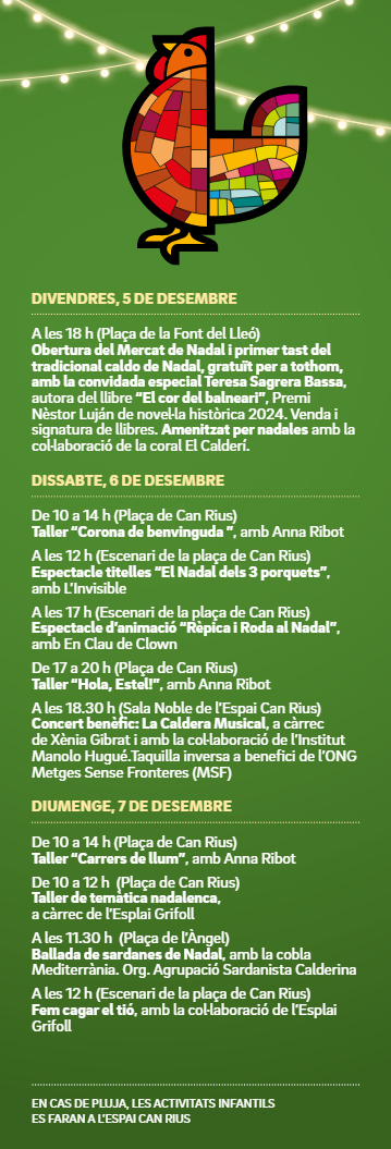 Programa del Mercat de Nadal de Caldes de Montbui
