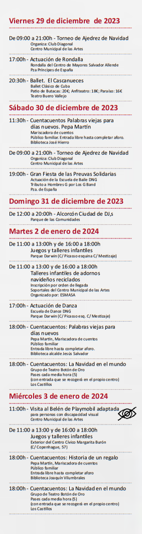 Programa de la Navidad en Alcorcon