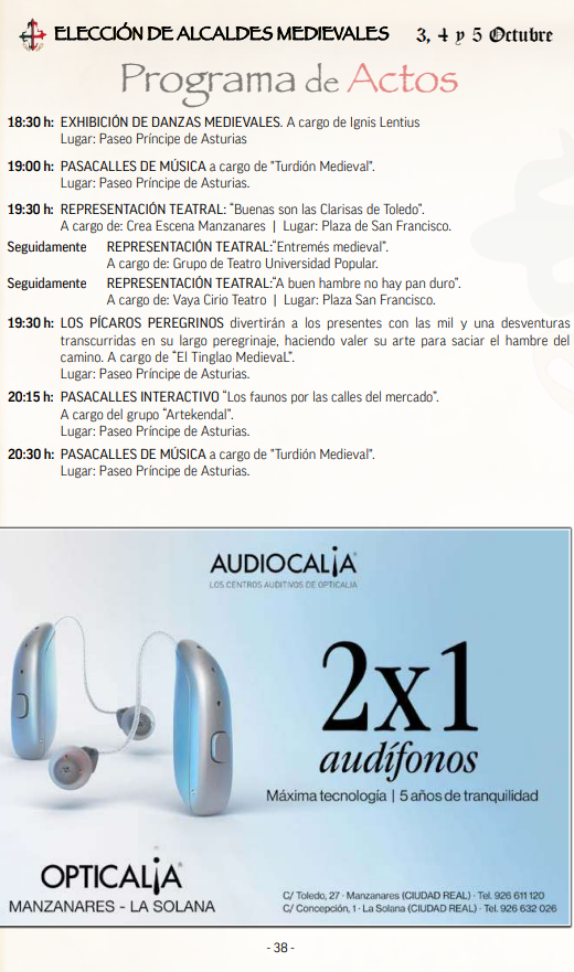 cuando son que dia programa actividades mercado medieval manzanares